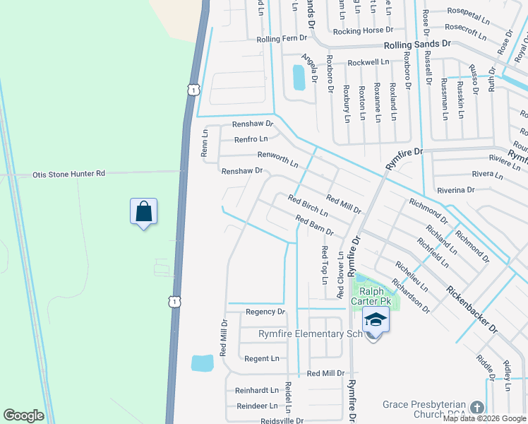 map of restaurants, bars, coffee shops, grocery stores, and more near 10 Red Oak Place in Palm Coast
