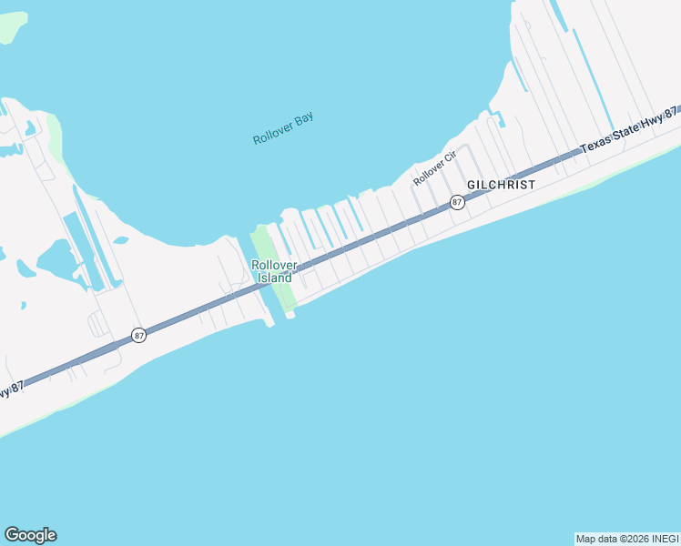 map of restaurants, bars, coffee shops, grocery stores, and more near 996 Kirks Road in Bolivar Peninsula