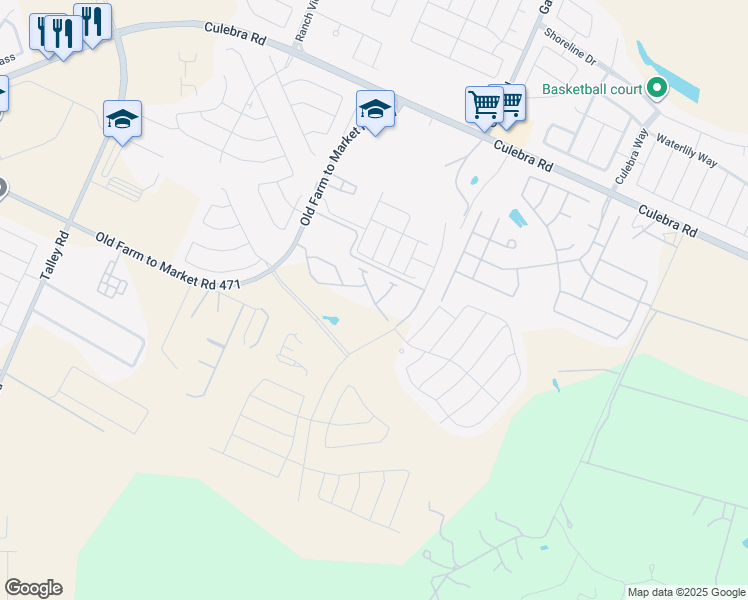 map of restaurants, bars, coffee shops, grocery stores, and more near 13690 West Fm 471 in San Antonio