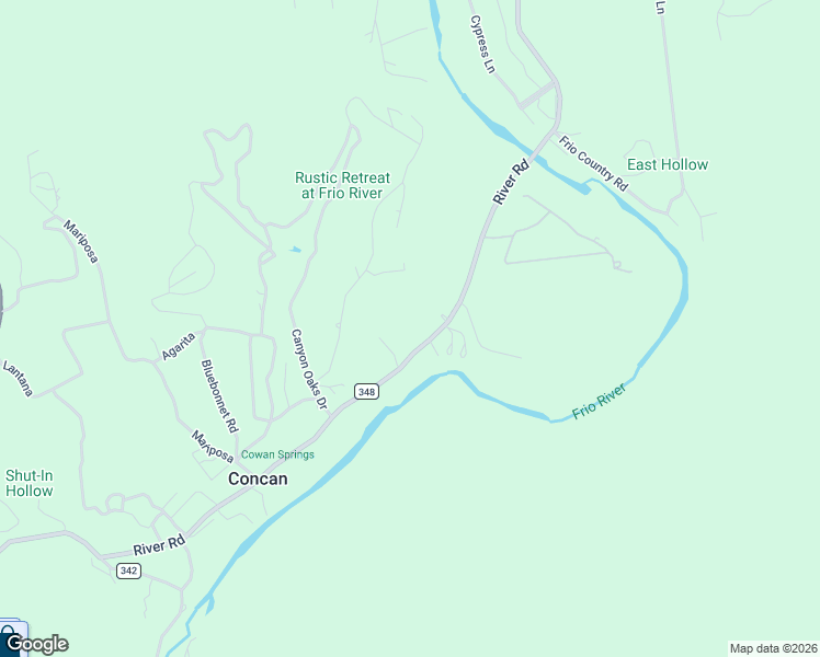 map of restaurants, bars, coffee shops, grocery stores, and more near 1497 County Road 348 in Concan