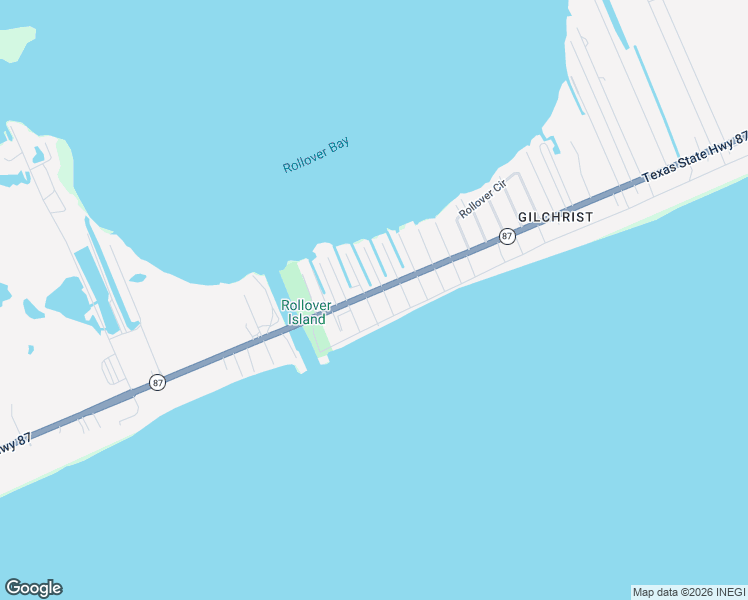 map of restaurants, bars, coffee shops, grocery stores, and more near 996 Kirks Road in Bolivar Peninsula