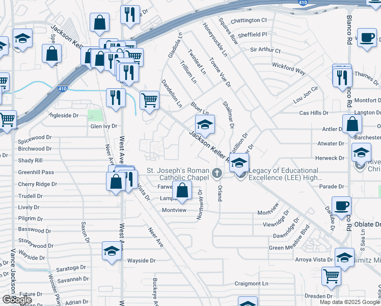 1602 Jackson Keller Road, San Antonio TX Walk Score