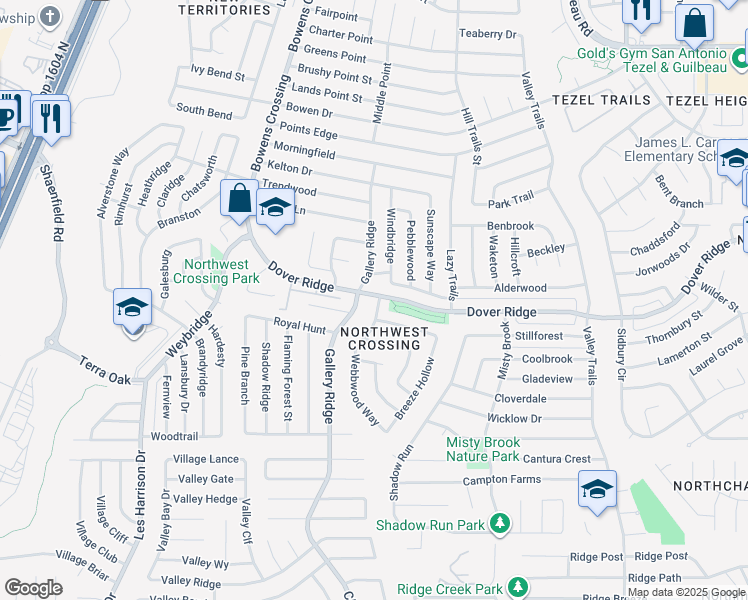 map of restaurants, bars, coffee shops, grocery stores, and more near in San Antonio