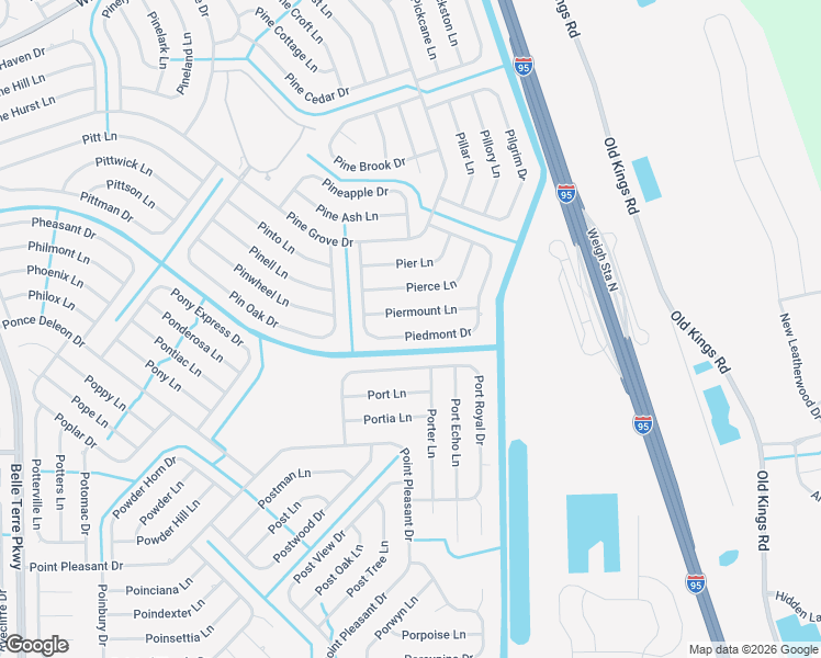 map of restaurants, bars, coffee shops, grocery stores, and more near 43 Piedmont Drive in Palm Coast