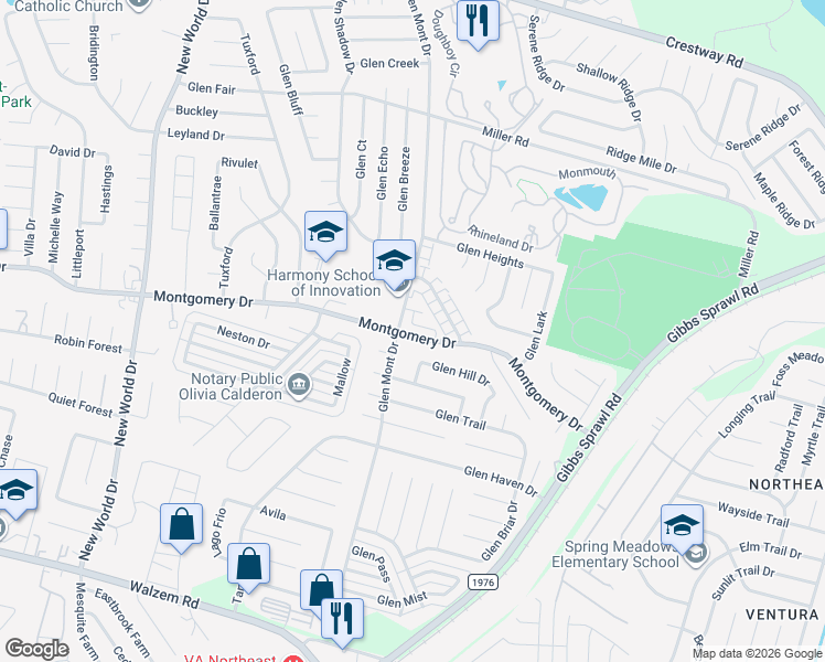 map of restaurants, bars, coffee shops, grocery stores, and more near 7218 John Palmer Drive in San Antonio