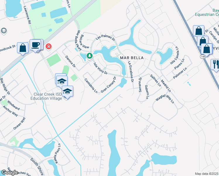 map of restaurants, bars, coffee shops, grocery stores, and more near 4475 Gran Canary Dr in League City