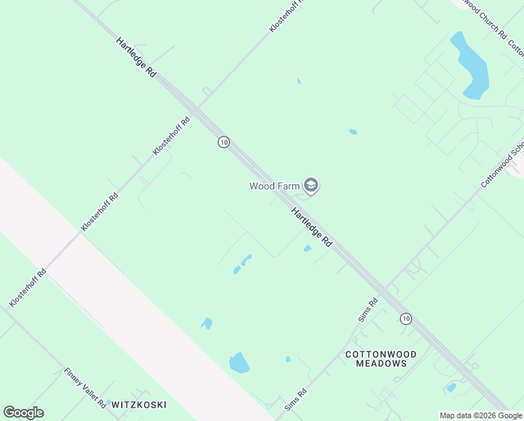 map of restaurants, bars, coffee shops, grocery stores, and more near 1414 Hartledge Road in Rosenberg