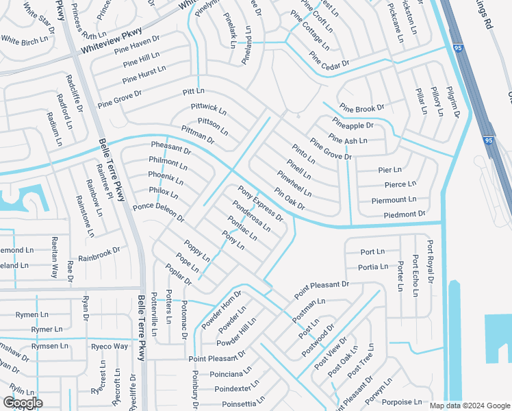 map of restaurants, bars, coffee shops, grocery stores, and more near 44 Pony Express Drive in Palm Coast