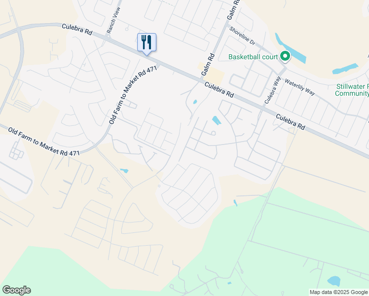 map of restaurants, bars, coffee shops, grocery stores, and more near 7321 Harvest Bay in San Antonio