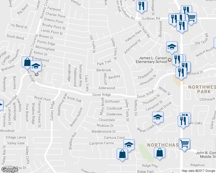 map of restaurants, bars, coffee shops, grocery stores, and more near 7602 Hillcroft in San Antonio