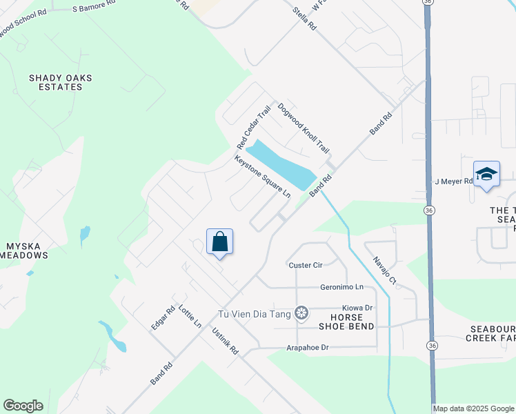 map of restaurants, bars, coffee shops, grocery stores, and more near 2106 Juniper Dale Drive in Rosenberg