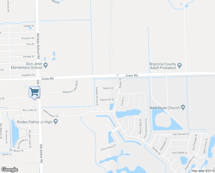 map of restaurants, bars, coffee shops, grocery stores, and more near 20 Supiro Drive in Manvel
