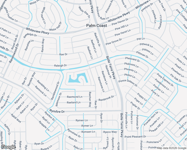 map of restaurants, bars, coffee shops, grocery stores, and more near 121 Rae Drive in Palm Coast