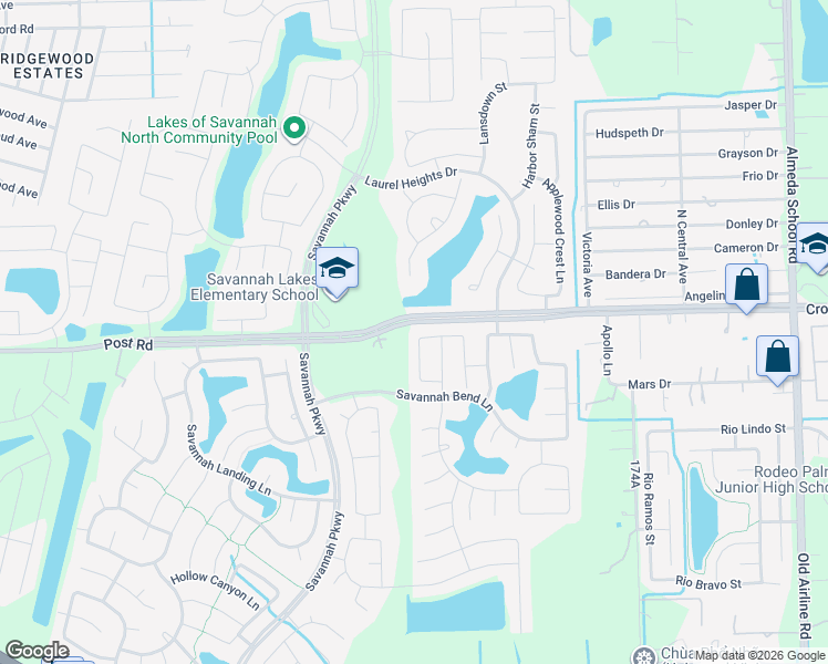 map of restaurants, bars, coffee shops, grocery stores, and more near 5202 Pale Sage Lane in Rosharon