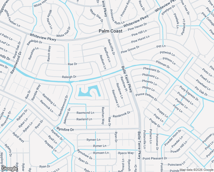 map of restaurants, bars, coffee shops, grocery stores, and more near 121 Rae Drive in Palm Coast