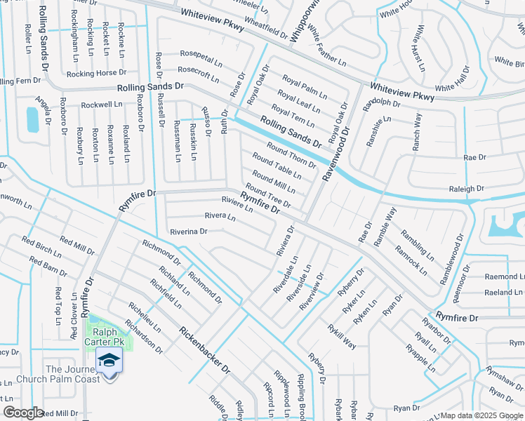map of restaurants, bars, coffee shops, grocery stores, and more near 47 Riviere Lane in Palm Coast