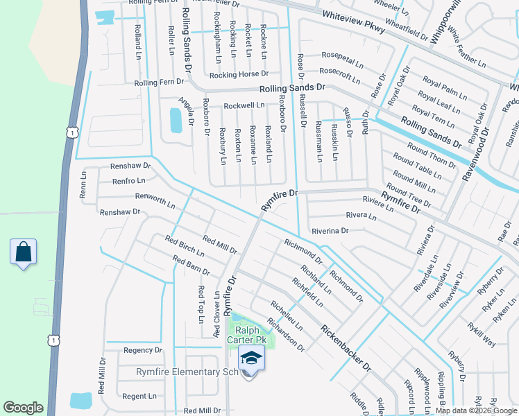 map of restaurants, bars, coffee shops, grocery stores, and more near 9 Roxanne Place in Palm Coast
