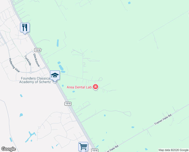 map of restaurants, bars, coffee shops, grocery stores, and more near 12737 Woman Hollering Road in Schertz