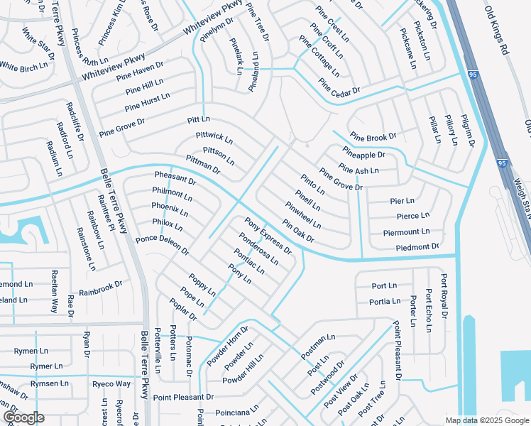 map of restaurants, bars, coffee shops, grocery stores, and more near 40 Pin Oak Drive in Palm Coast
