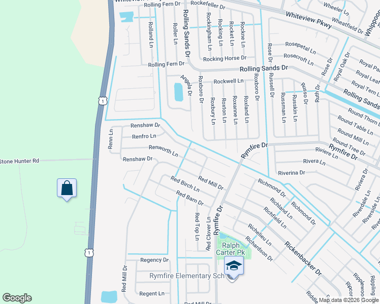 map of restaurants, bars, coffee shops, grocery stores, and more near 12 Renworth Ln in Palm Coast