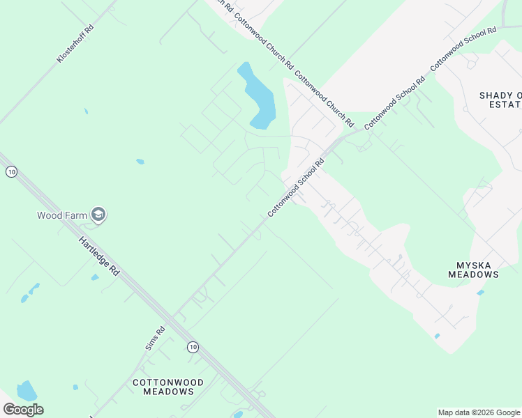 map of restaurants, bars, coffee shops, grocery stores, and more near 3366 Cottonwood School Road in Rosenberg