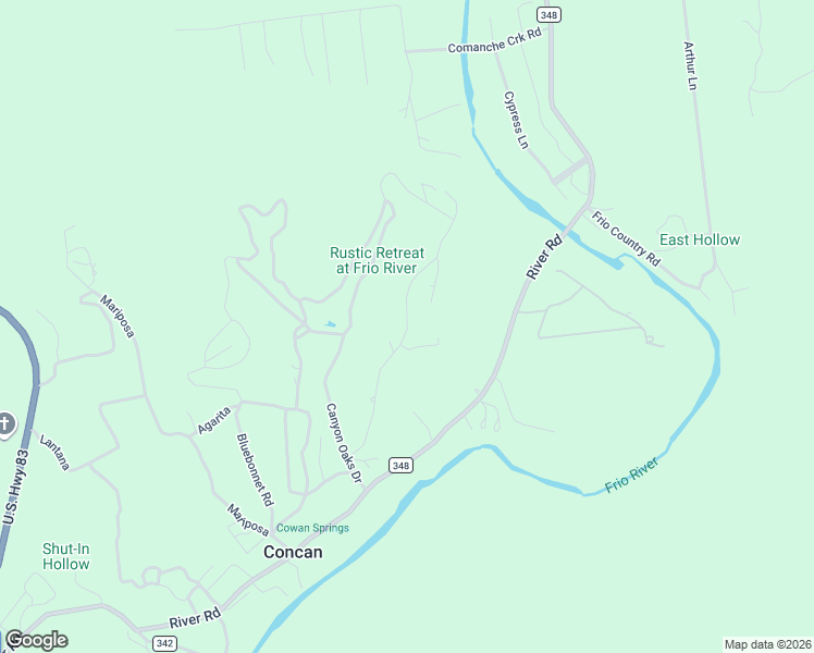 map of restaurants, bars, coffee shops, grocery stores, and more near 552 Cat Claw Mountain Road in Concan