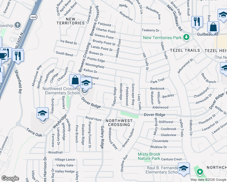 map of restaurants, bars, coffee shops, grocery stores, and more near 9808 Ardash Lane in San Antonio
