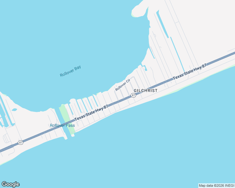 map of restaurants, bars, coffee shops, grocery stores, and more near 1020 Rollover Circle in Bolivar Peninsula