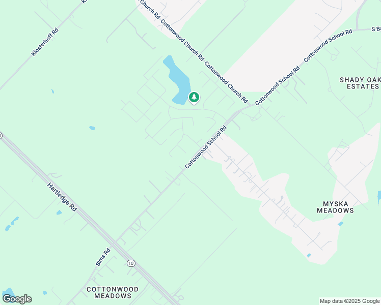 map of restaurants, bars, coffee shops, grocery stores, and more near 3302 Cottonwood School Road in Rosenberg