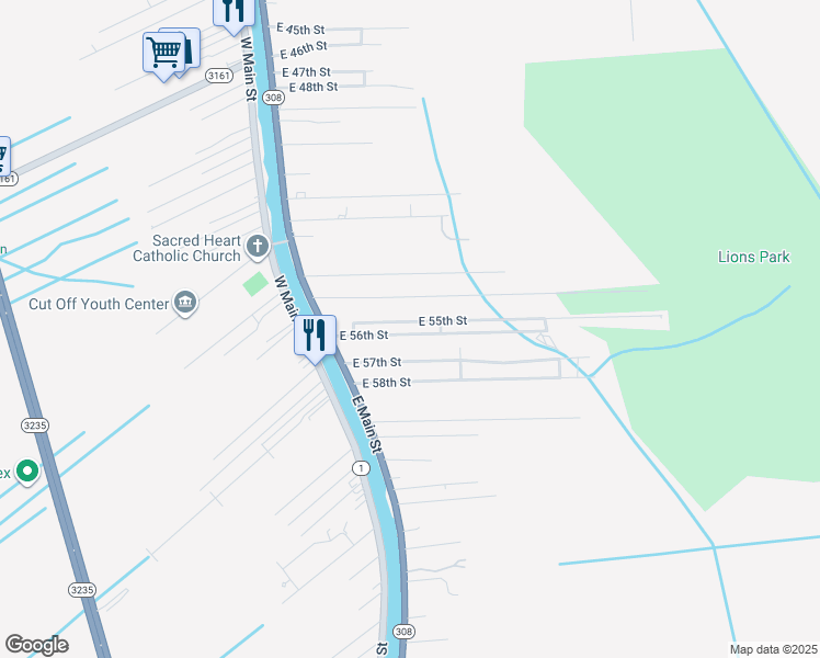 map of restaurants, bars, coffee shops, grocery stores, and more near 100-198 E 55th St in Cut Off