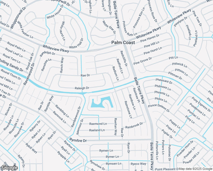 map of restaurants, bars, coffee shops, grocery stores, and more near 70 Raleigh Drive in Palm Coast