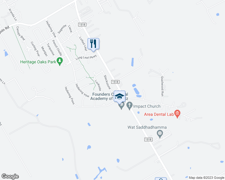 map of restaurants, bars, coffee shops, grocery stores, and more near 12300 Lattice Cove in Schertz