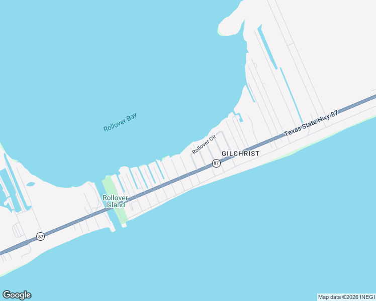 map of restaurants, bars, coffee shops, grocery stores, and more near 1027 Rollover Circle in Bolivar Peninsula