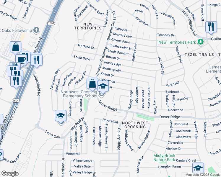 map of restaurants, bars, coffee shops, grocery stores, and more near 9918 Ardash Lane in San Antonio