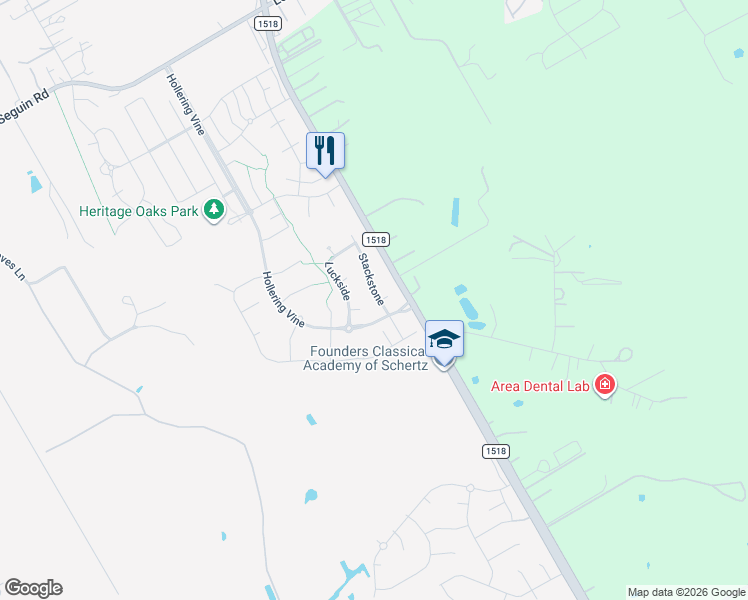 map of restaurants, bars, coffee shops, grocery stores, and more near 12300 Lattice Cove in Schertz