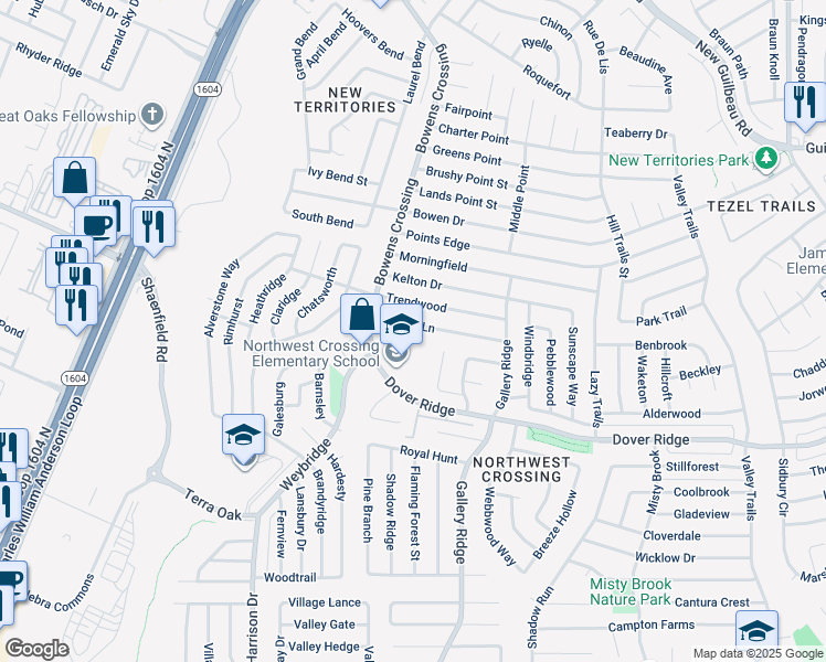 map of restaurants, bars, coffee shops, grocery stores, and more near 9918 Ardash Lane in San Antonio