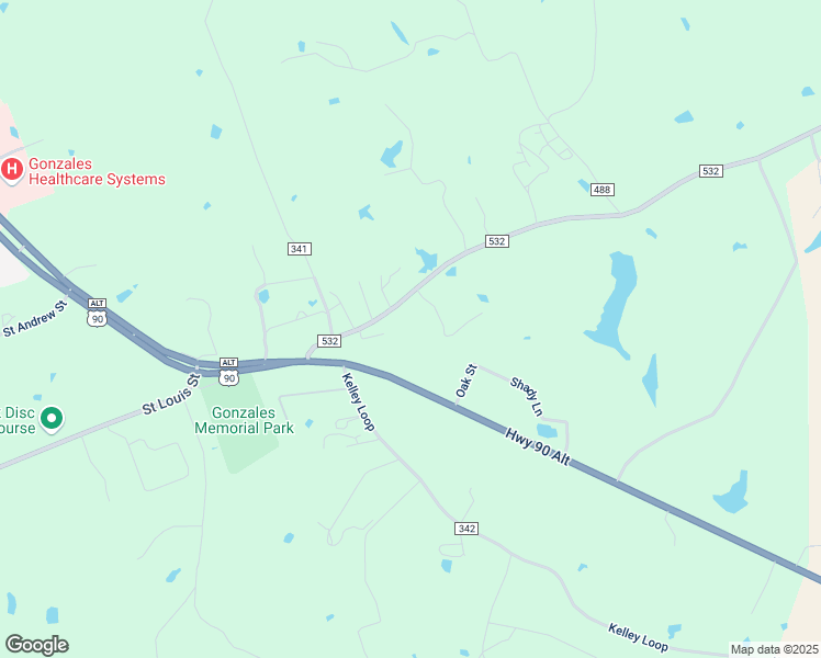 map of restaurants, bars, coffee shops, grocery stores, and more near 3508 Moulton Road in Gonzales