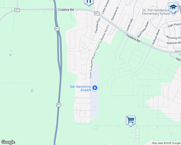 map of restaurants, bars, coffee shops, grocery stores, and more near 7814 Blackhawk Pass in San Antonio