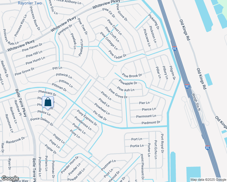 map of restaurants, bars, coffee shops, grocery stores, and more near 111 Pine Grove Drive in Palm Coast