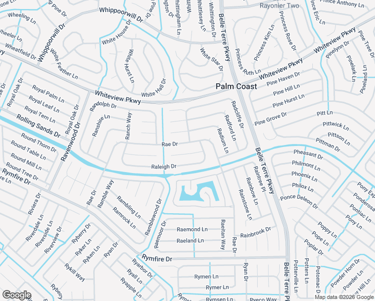 map of restaurants, bars, coffee shops, grocery stores, and more near 88 Rae Drive in Palm Coast