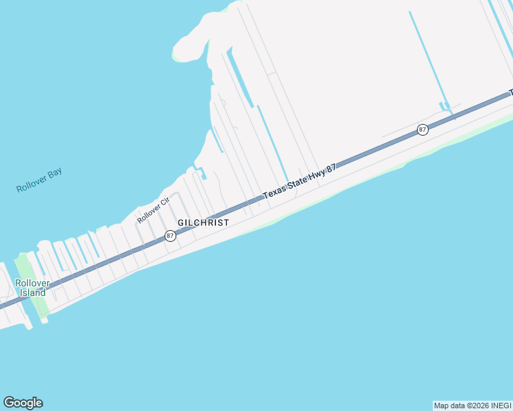 map of restaurants, bars, coffee shops, grocery stores, and more near 2255 State Highway 87 in Bolivar Peninsula