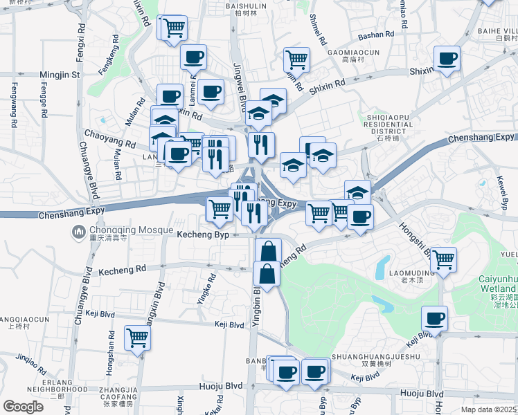 map of restaurants, bars, coffee shops, grocery stores, and more near in 