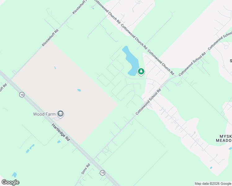 map of restaurants, bars, coffee shops, grocery stores, and more near 3366 Cottonwood School Road in Rosenberg