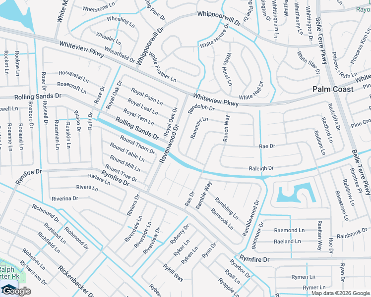 map of restaurants, bars, coffee shops, grocery stores, and more near 7 Ranshire Lane in Palm Coast