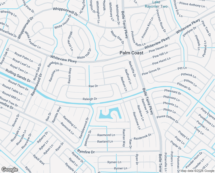 map of restaurants, bars, coffee shops, grocery stores, and more near 88 Rae Drive in Palm Coast