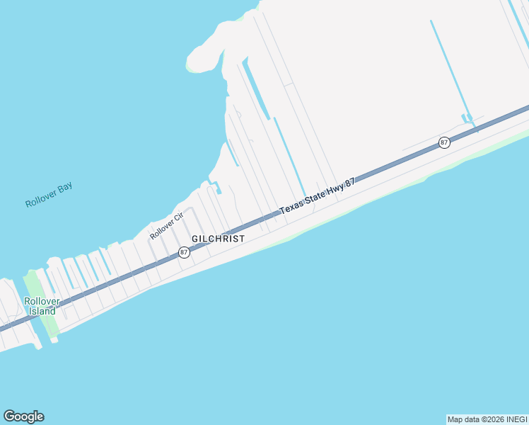 map of restaurants, bars, coffee shops, grocery stores, and more near 2255 State Highway 87 in Bolivar Peninsula