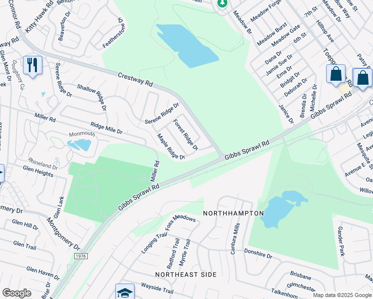 map of restaurants, bars, coffee shops, grocery stores, and more near 8418 Cascade Ridge Drive in San Antonio