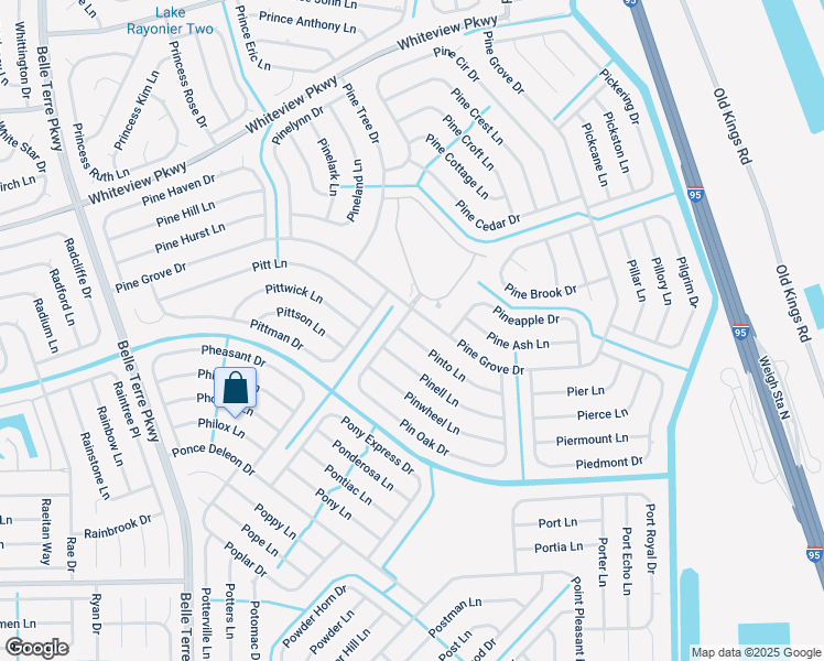 map of restaurants, bars, coffee shops, grocery stores, and more near 1 Pinto Lane in Palm Coast