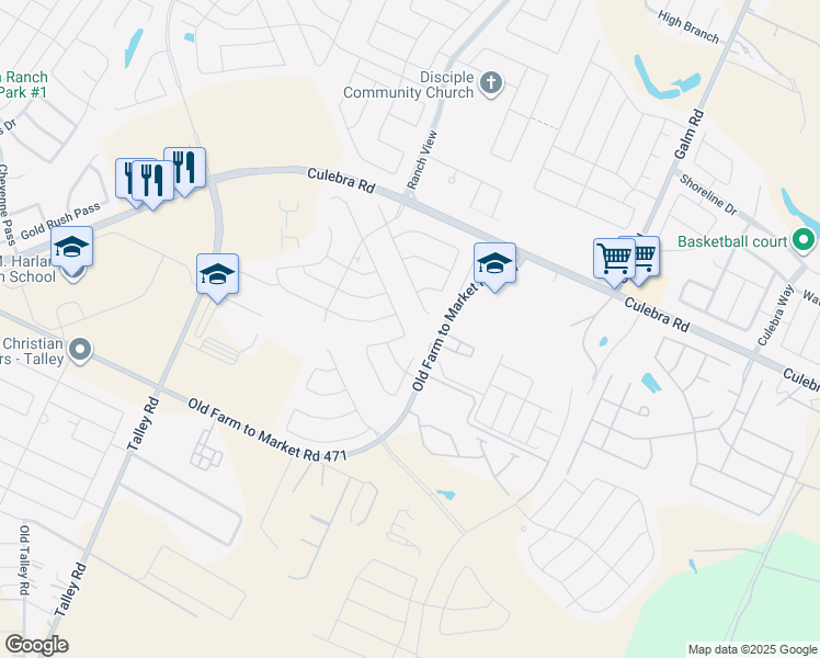 map of restaurants, bars, coffee shops, grocery stores, and more near 7904 Dublin Forest in San Antonio