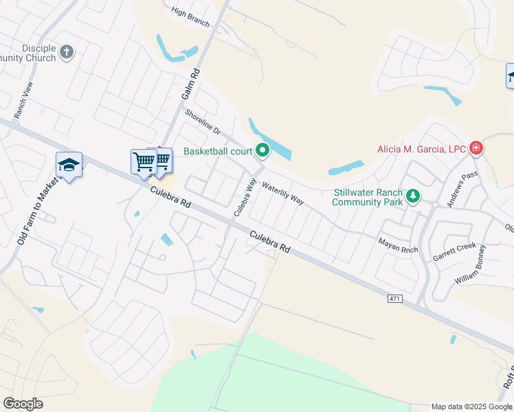map of restaurants, bars, coffee shops, grocery stores, and more near 7823 Coolspring Drive in San Antonio